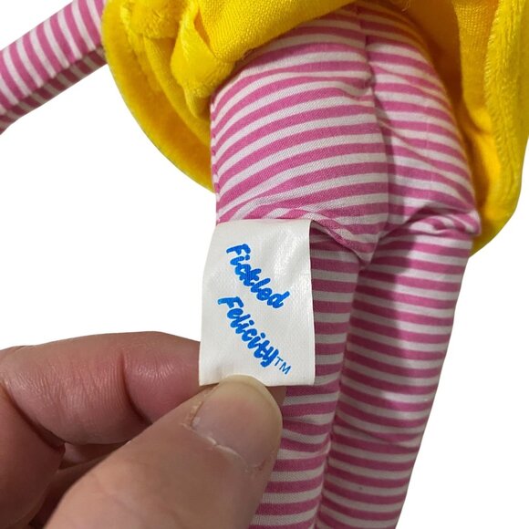 Vintage 90s Fickled Felicity Cloth Doll Girl Pink Hair Blue Eyes Smiling Face - Picture 5 of 6